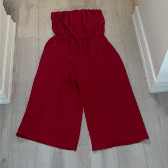 Strapless wide-leg jumpsuit - Picture 4 of 6